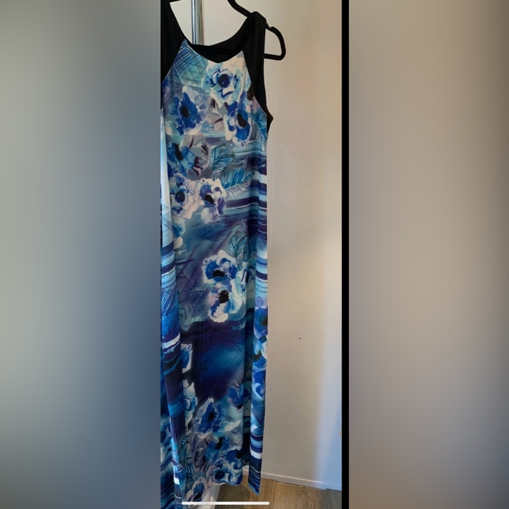 Avenue Blue Floral & Stripe Maxi Skirt - Picture 1 of 7